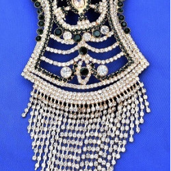 Green and White Pearls Nalain Sharif Very Large Badge