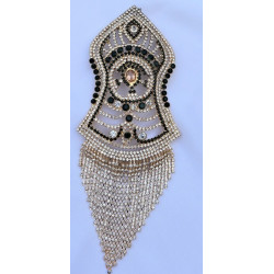 Green and White Pearls Nalain Sharif Very Large Badge