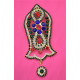 New Green Dominated Pearls Nalain Sharif Large Badge