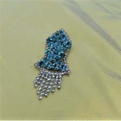 New Sea Blue Pearls Nalain Sharif Small Badge 