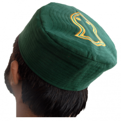 Kufi Nalain Cap – Dark Green Muslim Hat | گہرا سبز نعلین شریف کُفی مسلم ٹوپی