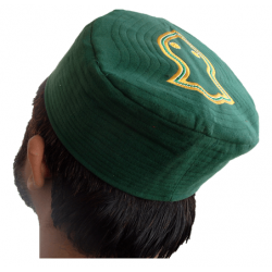 Kufi Nalain Cap – Dark Green Muslim Hat | گہرا سبز نعلین شریف کُفی مسلم ٹوپی