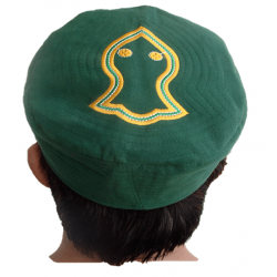 Kufi Nalain Cap – Dark Green Muslim Hat | گہرا سبز نعلین شریف کُفی مسلم ٹوپی