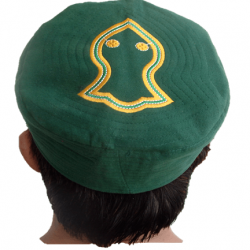 Kufi Nalain Cap – Dark Green Muslim Hat | گہرا سبز نعلین شریف کُفی مسلم ٹوپی