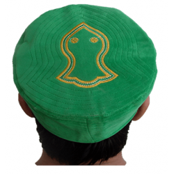 Kufi Nalain Cap Green Sufi Muslim Hat | سبز نعلین مبارک کُفی صوفی ٹوپی