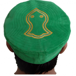 Kufi Nalain Cap Green Sufi Muslim Hat | سبز نعلین مبارک کُفی صوفی ٹوپی