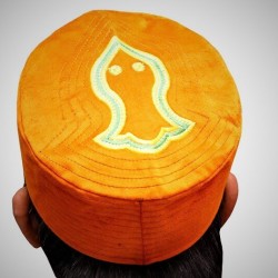 Kufi Nalain Cap – Orange Sufi Muslim Hat | نارنجی نعلین شریف کُفی ٹوپی