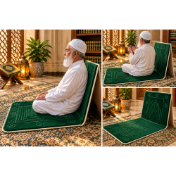 Foldable Padded Prayer Mat with Back Support