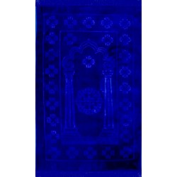 Double Padded Blue Velvet Prayer Rug | ڈبل پیڈڈ بلیو ویلویٹ جائے نماز