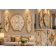 Luxury Resin Art Islamic Wall Clock Set with Allah & Muhammad ﷺ Calligraphy – Gold & White Decorative Wall Décor