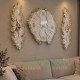 Luxury Resin Art Islamic Wall Clock Set with Allah & Muhammad ﷺ Calligraphy – Gold & White Decorative Wall Décor