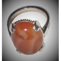 Carnelian (Aqeeq) Silver Ring – Blessed Islamic Gemstone for Rizq, Protection & Sunnah