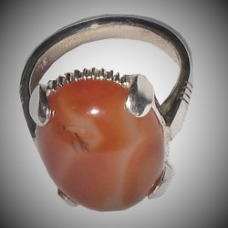 Carnelian (Aqeeq) Silver Ring – Blessed Islamic Gemstone for Rizq, Protection & Sunnah