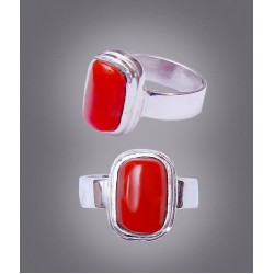 Natural Red Coral Marjan Capsule Ring in Pure Silver – Sunnah-Inspired Stone for Courage, Rizq & Healing