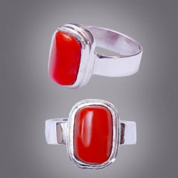 Natural Red Coral Marjan Capsule Ring in Pure Silver – Sunnah-Inspired Stone for Courage, Rizq & Healing