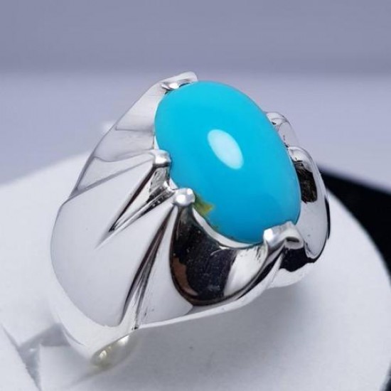 Turquoise Feroza Paw Shape Silver Ring