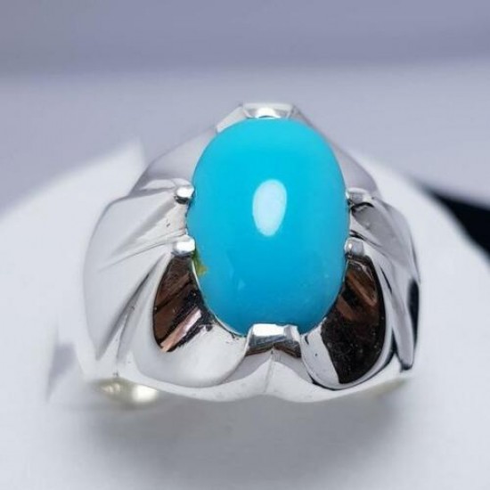 Turquoise Feroza Paw Shape Silver Ring