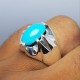 Turquoise Feroza Paw Shape Silver Ring