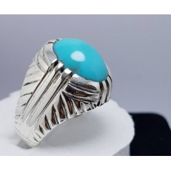 Turquoise (Feroza) Tiger Claw-Style Silver Ring – Power & Rizq Protection Stone