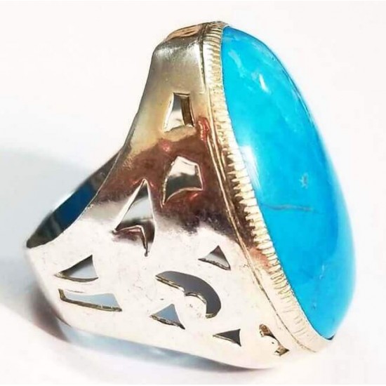 Antique Turquoise Feroza Silver Ring