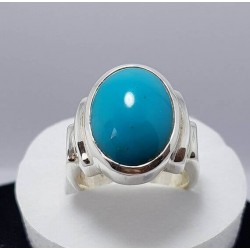 Handcrafted Silver Ring with Natural Turquoise (Feroza) Gemstone – Islamic Protection & Blessings