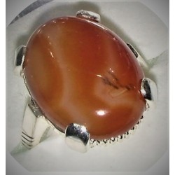 Carnelian (Aqeeq) Silver Ring – Blessed Islamic Gemstone for Rizq, Protection & Sunnah