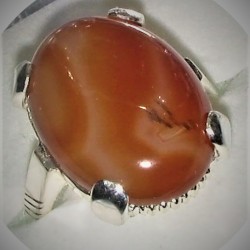Carnelian (Aqeeq) Silver Ring – Blessed Islamic Gemstone for Rizq, Protection & Sunnah