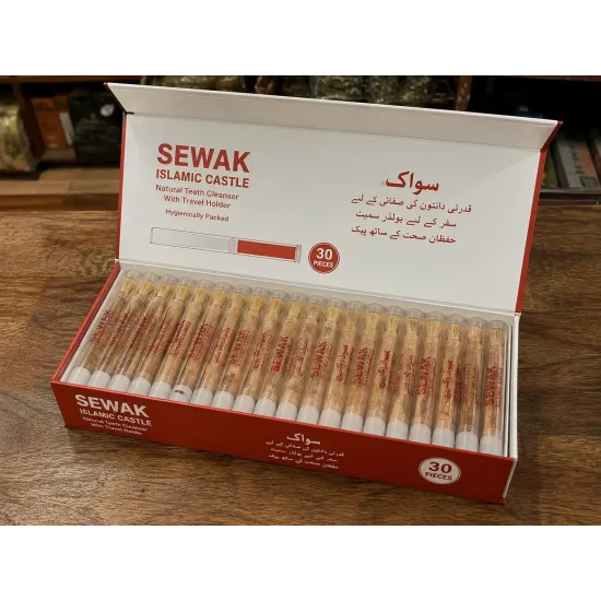 Premium 6 Inch Miswak (Sewak) with Travel Holder – Vacuum Packed Arak Tree Stick
