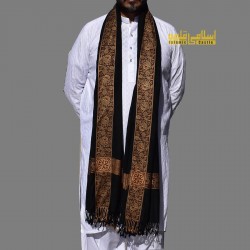 Men’s Black Wool Kashmiri Shawl – Woven Pashmina for Winter & Events