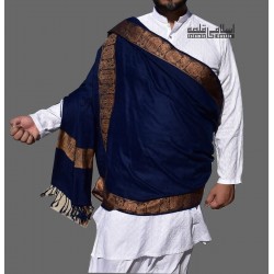 Men’s Wool Shawl – Woven Blue Winter Shawl for Gents