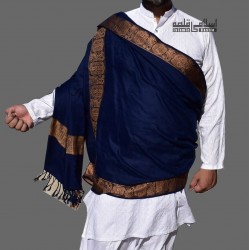 Men’s Wool Shawl – Woven Blue Winter Shawl for Gents