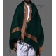 MEN SHAWL DARK GREEN WOOL WOVEN