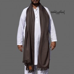 Dark Grey Kashmiri Wool Shawl – Plain Pashmina Style for Men & Women
