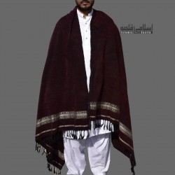 Dark Brown Pure Velvet Dhussa Chaddar Shawl – Unisex Islamic Head & Shoulder Wrap