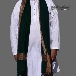 Men’s Wool Shawl – Woven Dark Green Winter Shawl for Gents