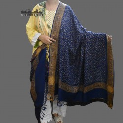 Women’s Navy Blue Kashmiri Shawl – Full Traditional Embroidery