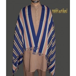 Blue Habirah Yemeni Shawl – Handmade Cotton Shawl from Tarim (Sunnah Inspired)