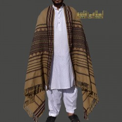 Brown Sindhi Handmade Winter Men Shawl