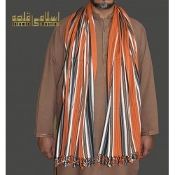 Orange Habirah Yemeni Shawl – Handmade Cotton Shawl from Tarim (Sunnah Inspired)