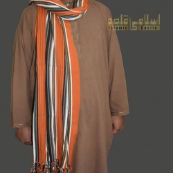 Orange Habirah Yemeni Shawl – Handmade Cotton Shawl from Tarim (Sunnah Inspired)