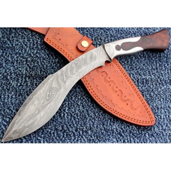 ND-108 Rose Wood Handle 16 Inches Kukri Bowie Knife ND-108 Rose Wood Handle 16 Inches Kukri Bowie Knife