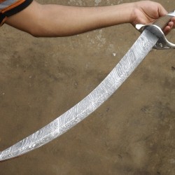 NS-100 CUSTOM HANDMADE 25 Inches Fire Damascus Arabian Sword