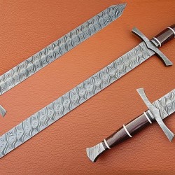 NS-106 CUSTOM HANDMADE 32 Inches Damascus Steel Paka Wood Handle