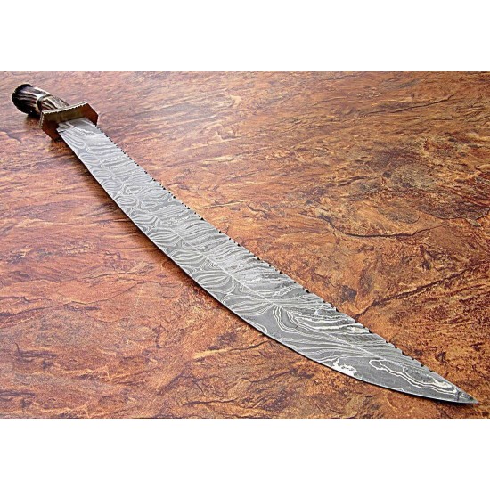 NS-108 CUSTOM HANDMADE 33 Inches Beautiful Stag Horn Handle Sword