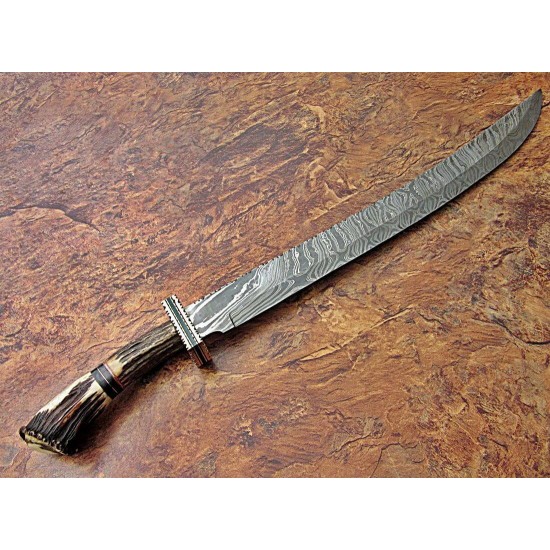NS-108 CUSTOM HANDMADE 33 Inches Beautiful Stag Horn Handle Sword