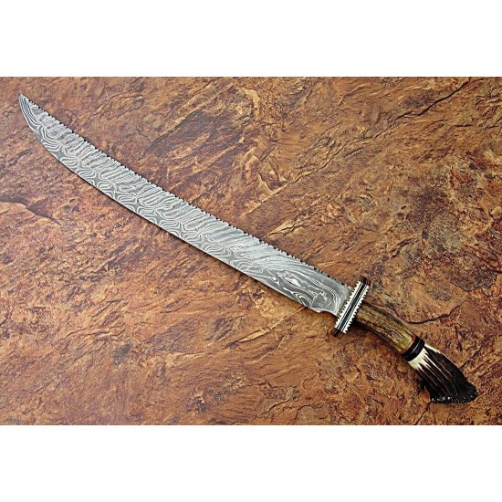 NS-108 CUSTOM HANDMADE 33 Inches Beautiful Stag Horn Handle Sword