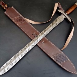 NS-111 CUSTOM HANDMADE 35 Inches Rose Wood Handle Beautiful Sword