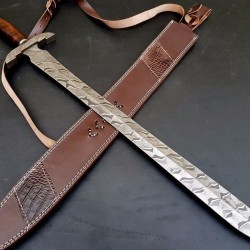 NS-111 CUSTOM HANDMADE 35 Inches Rose Wood Handle Beautiful Sword