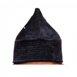 Kufi Cone Taj Black – Naqshbandi Sufi Muslim Velvet Kufi Hat / Topi