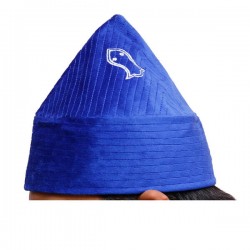 Kufi Cone Taj Blue – Naqshbandi Sufi Muslim Velvet Kufi Hat / Topi